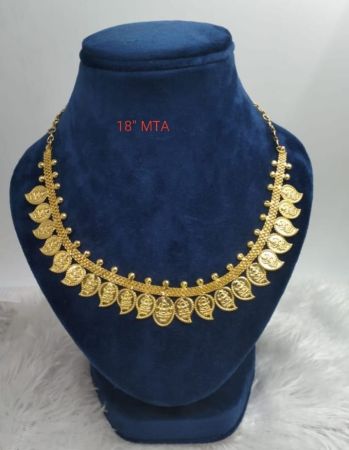 Gold leaf laxmi necklace